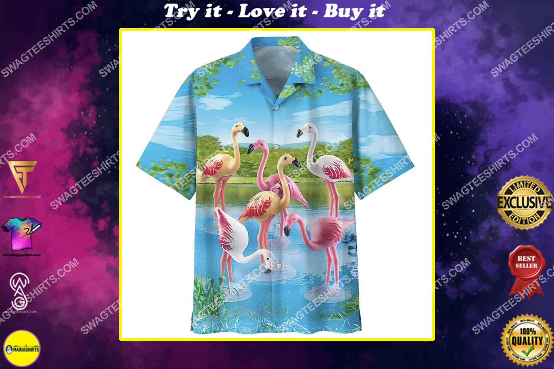 [highest selling] flamingo tropical summer vibe all over print hawaiian shirt – maria