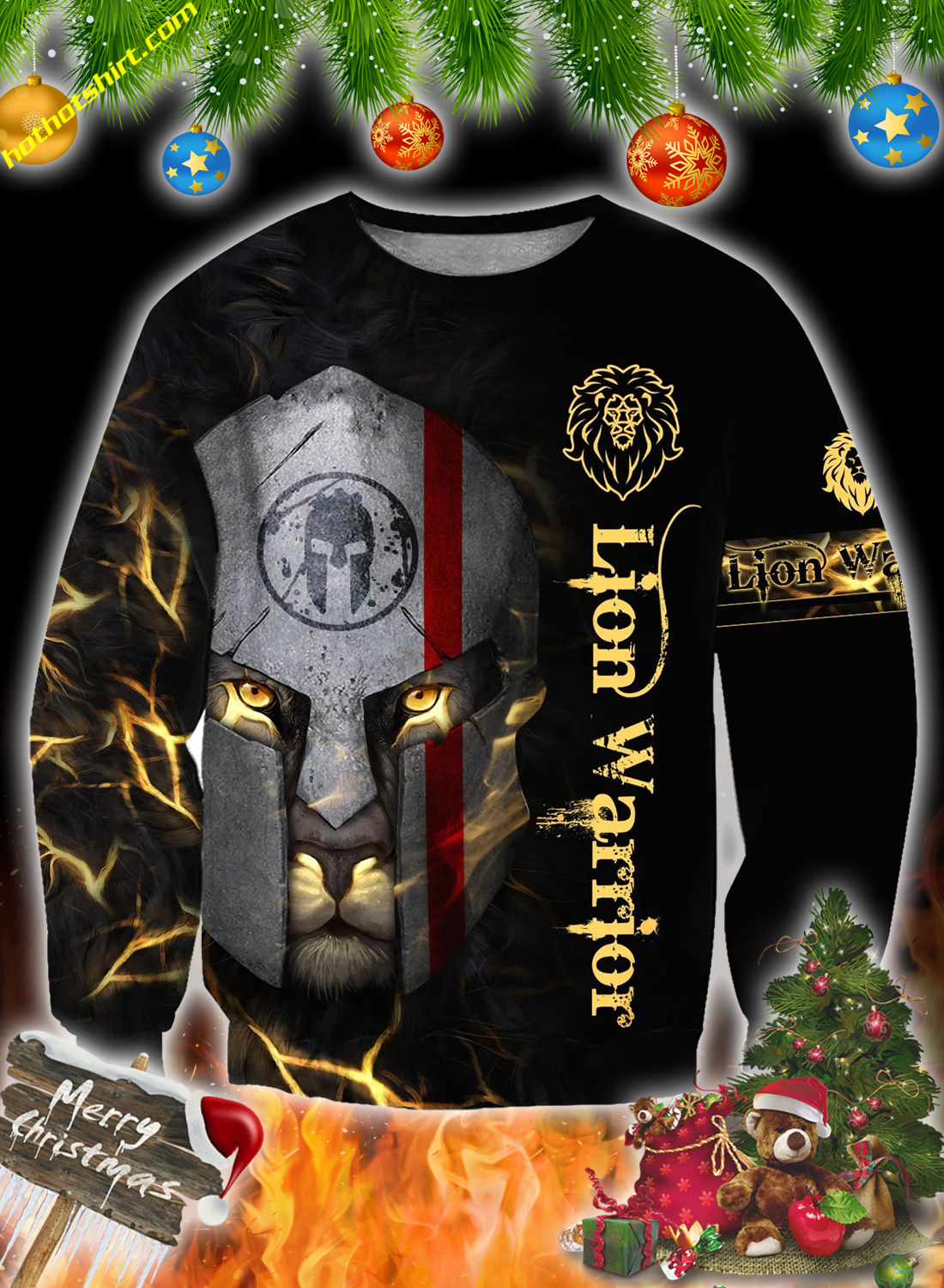 Lion spartan warrior 3d all over printed hoodie and sweatshirt 3