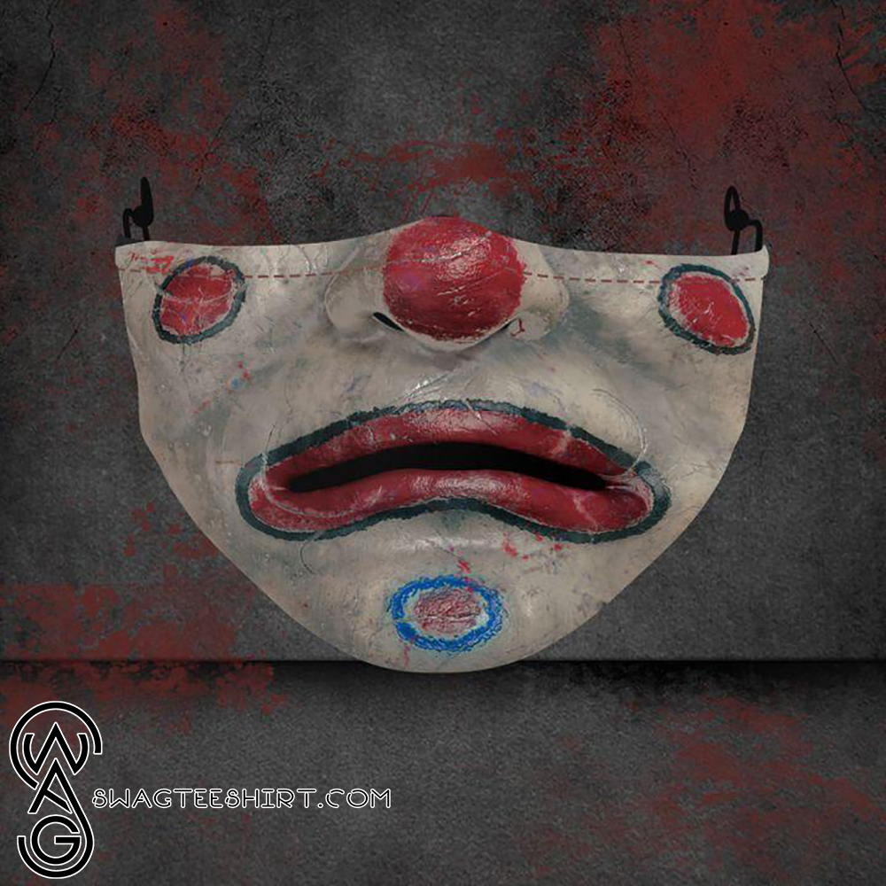 halloween clown face all over printed face mask