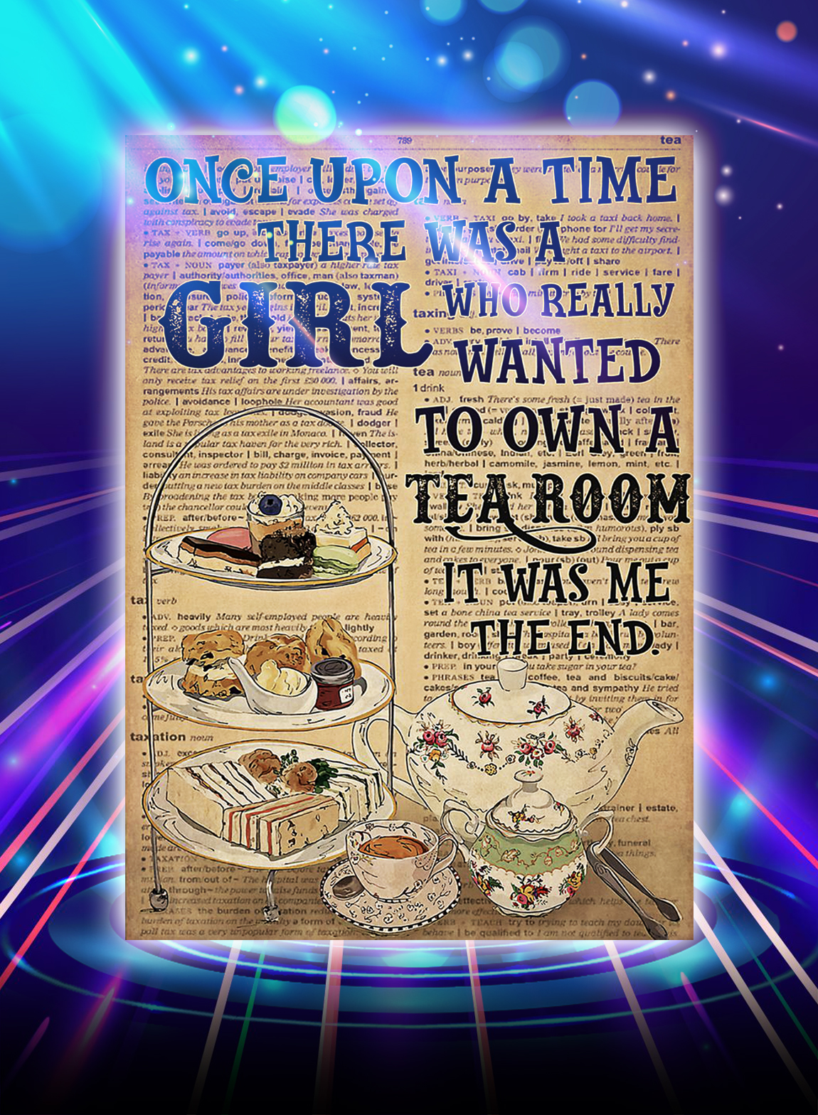 Once upon a time there was a girl who really wanted to own a tea room poster - A2