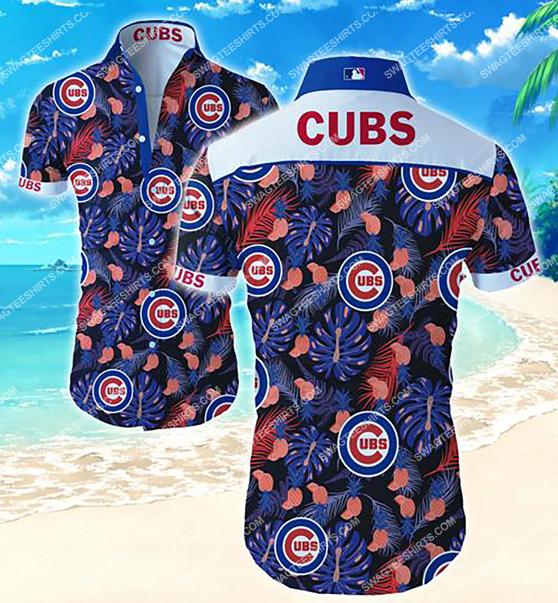 the chicago cubs team full print summer hawaiian shirt 2