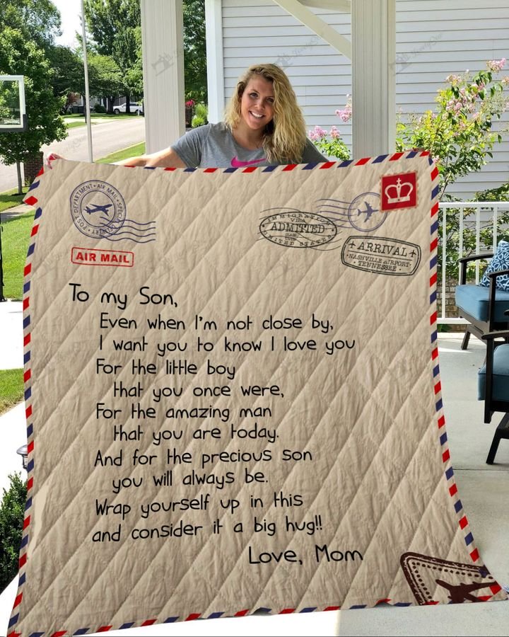 Letter to my son love mom full printing quilt - Maria