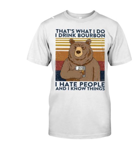 Bear drink bourbon t shirt