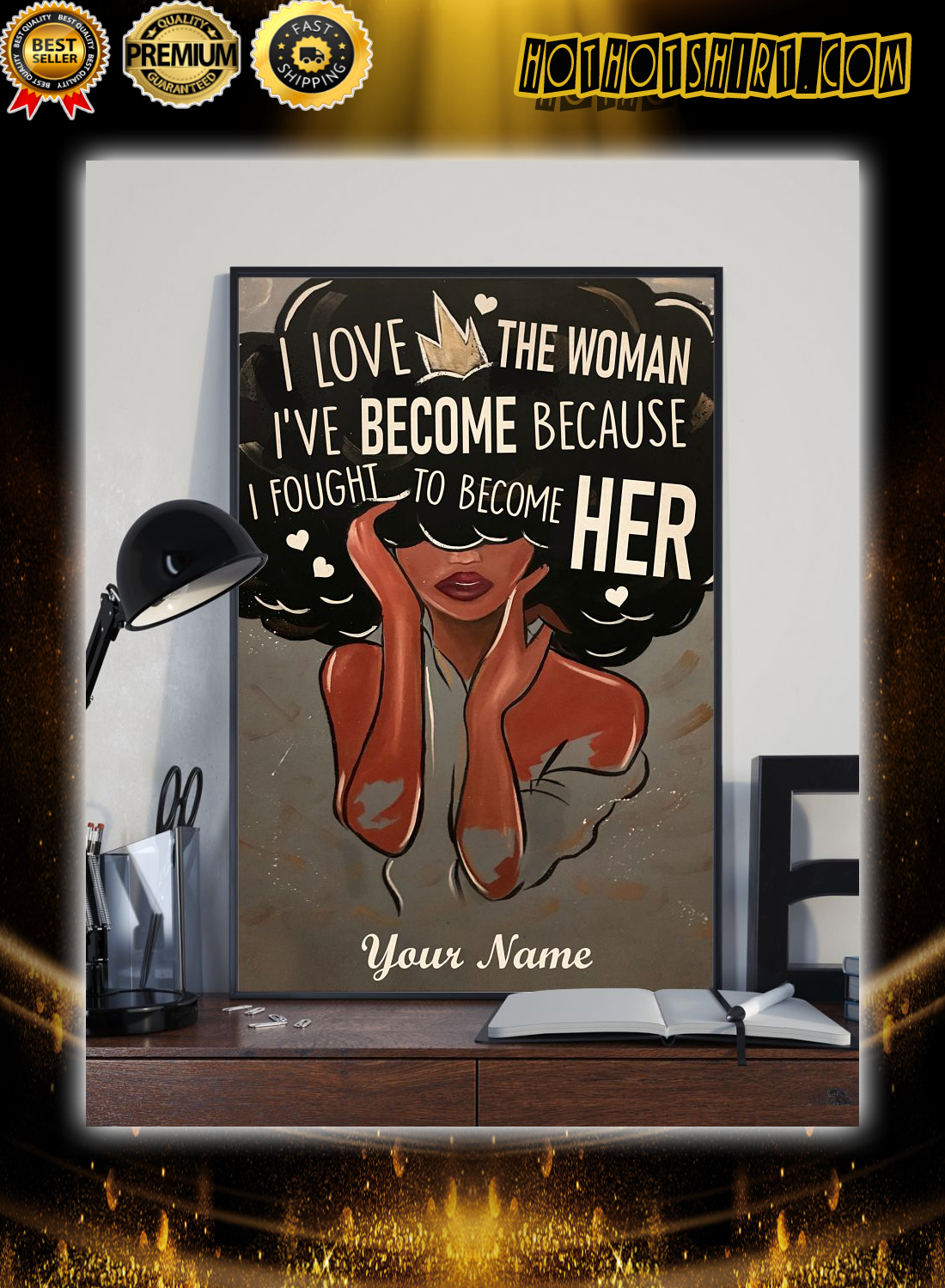 Personalized Name Black I Love The Woman Poster 2