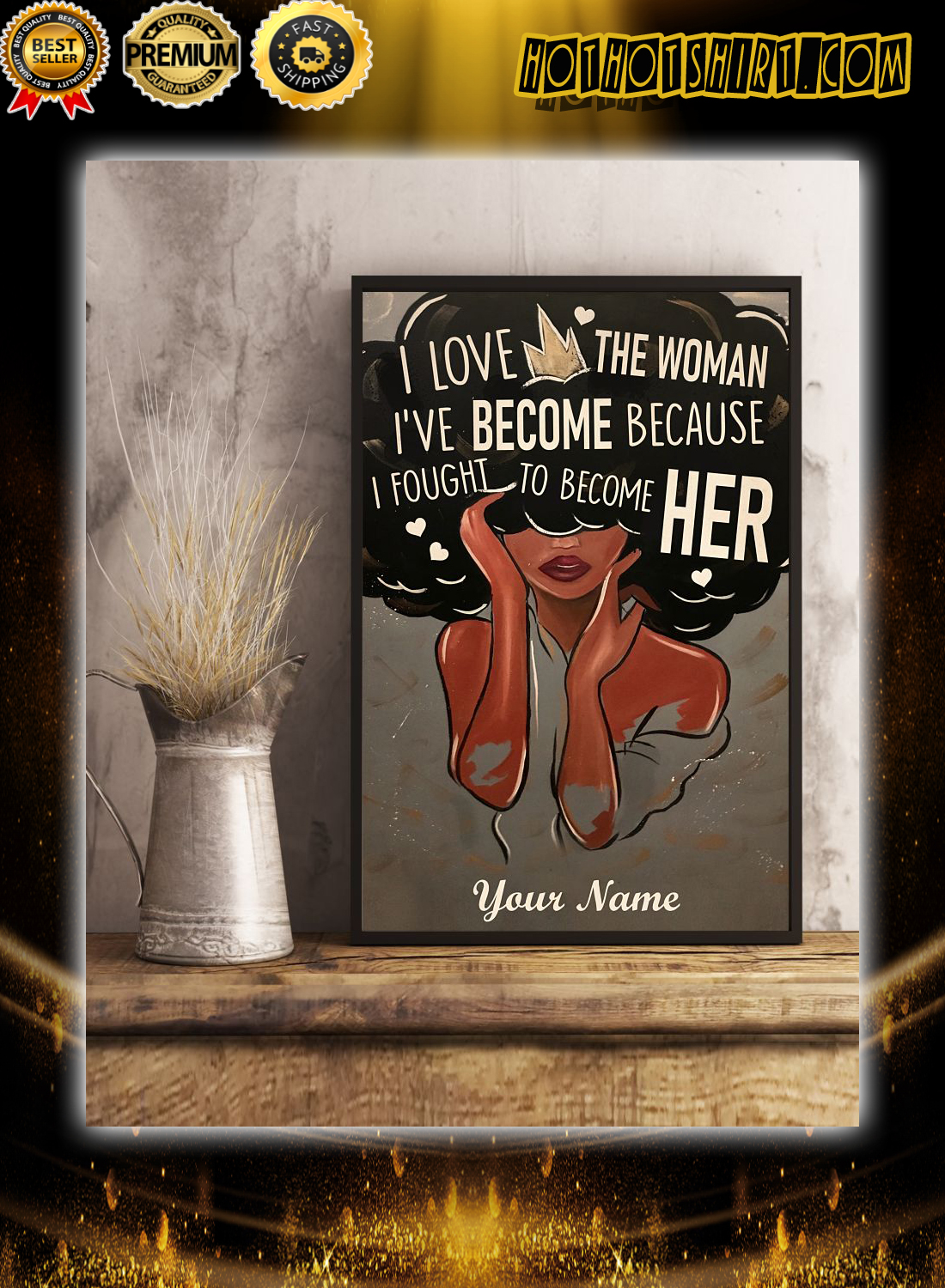 Personalized Name Black I Love The Woman Poster 3