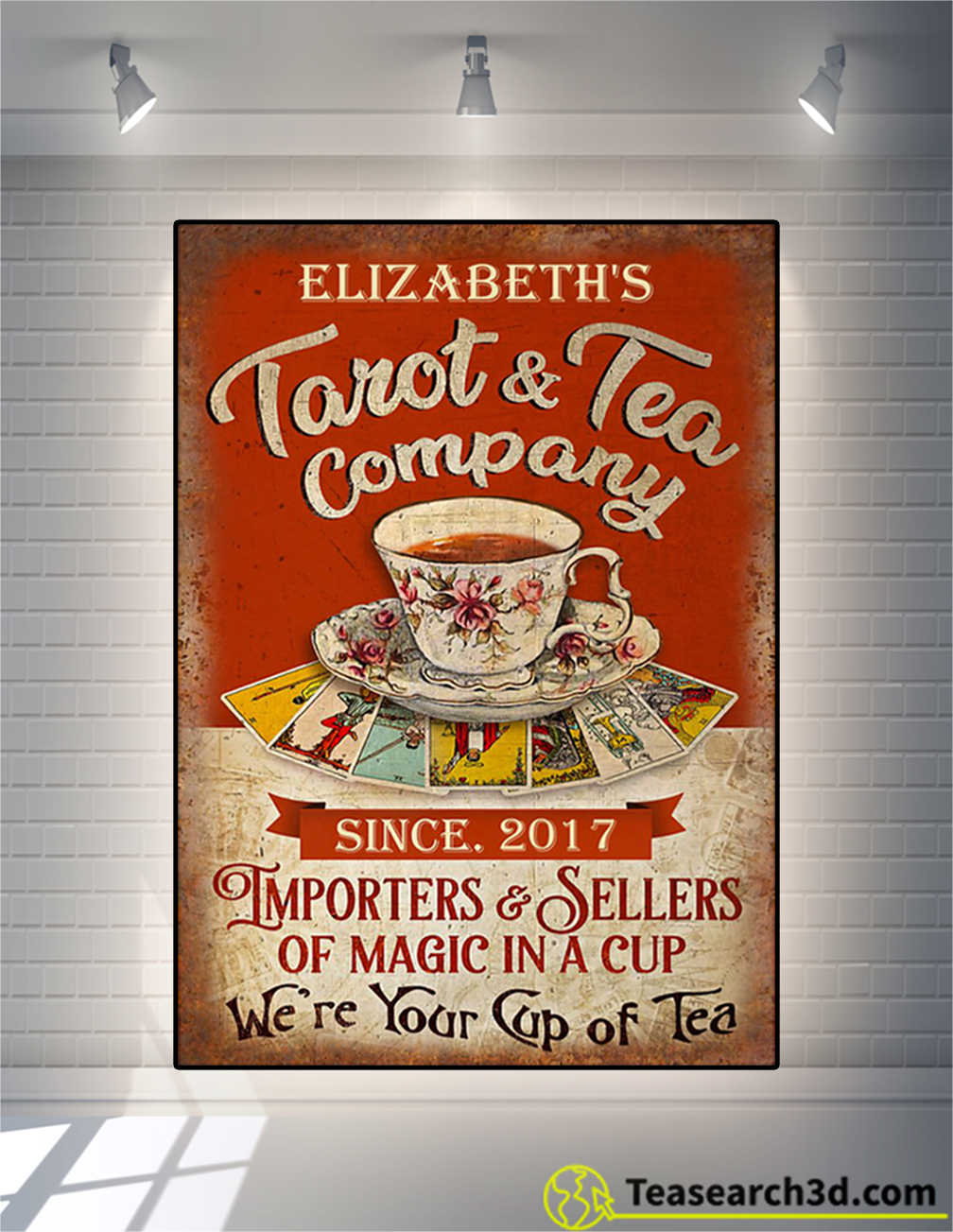 Personalized custom name tarot and tea company poster