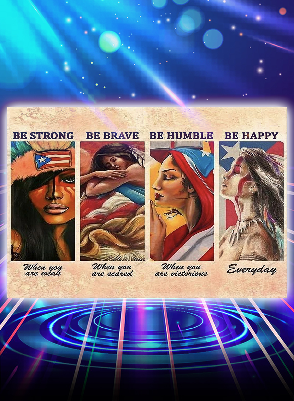 Puerto rico girls be strong be brave be humble be happy poster - A4