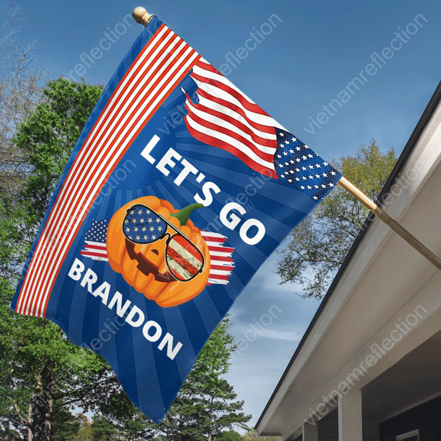 Pumpkin Let's go Brandon American flag