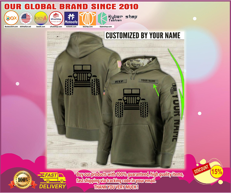 Custom name jeep car full printing hoodie 1