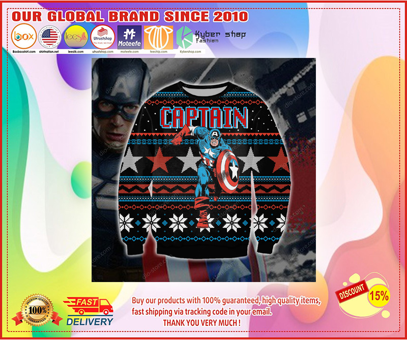 Captain america 3d print ugly sweater