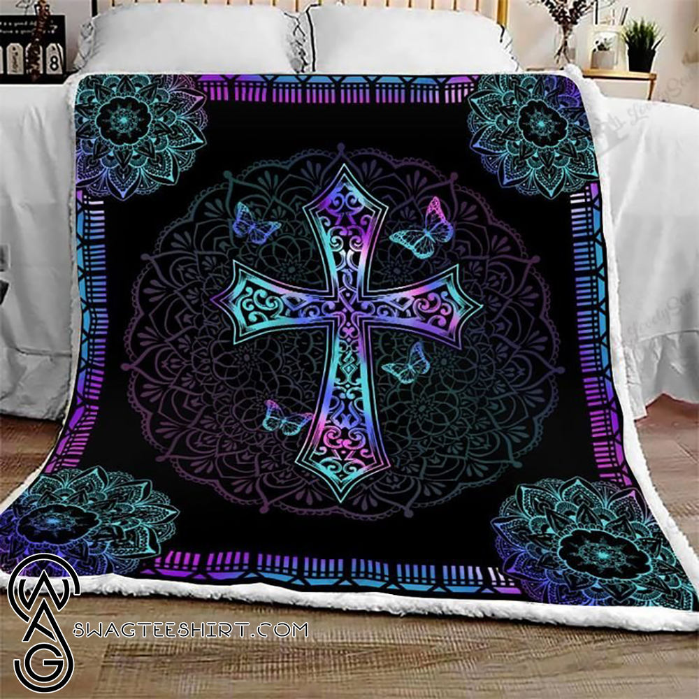 Mandala cross jesus full printing blanket - Maria