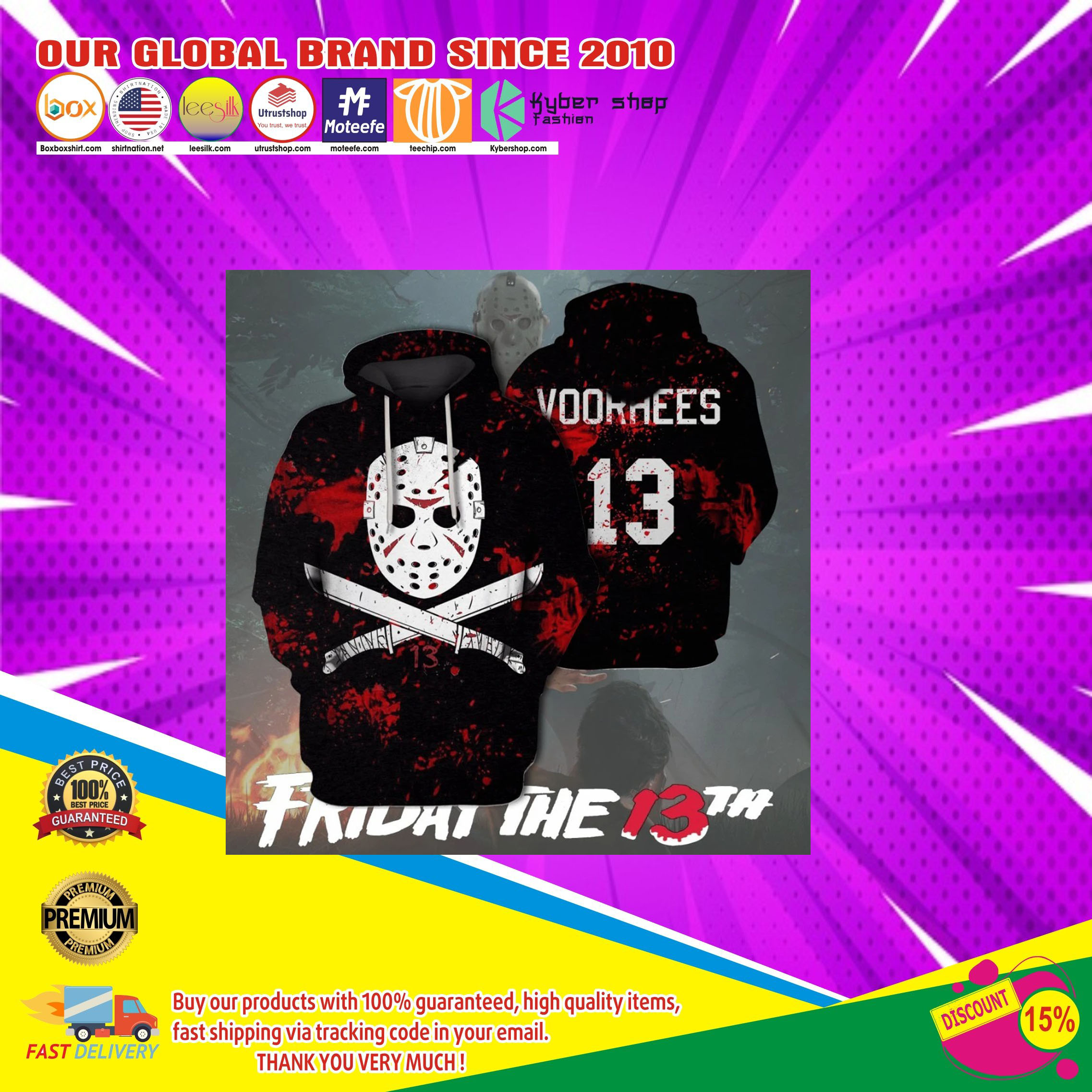 Jason voorhees friday the 13th 3d hoodie6