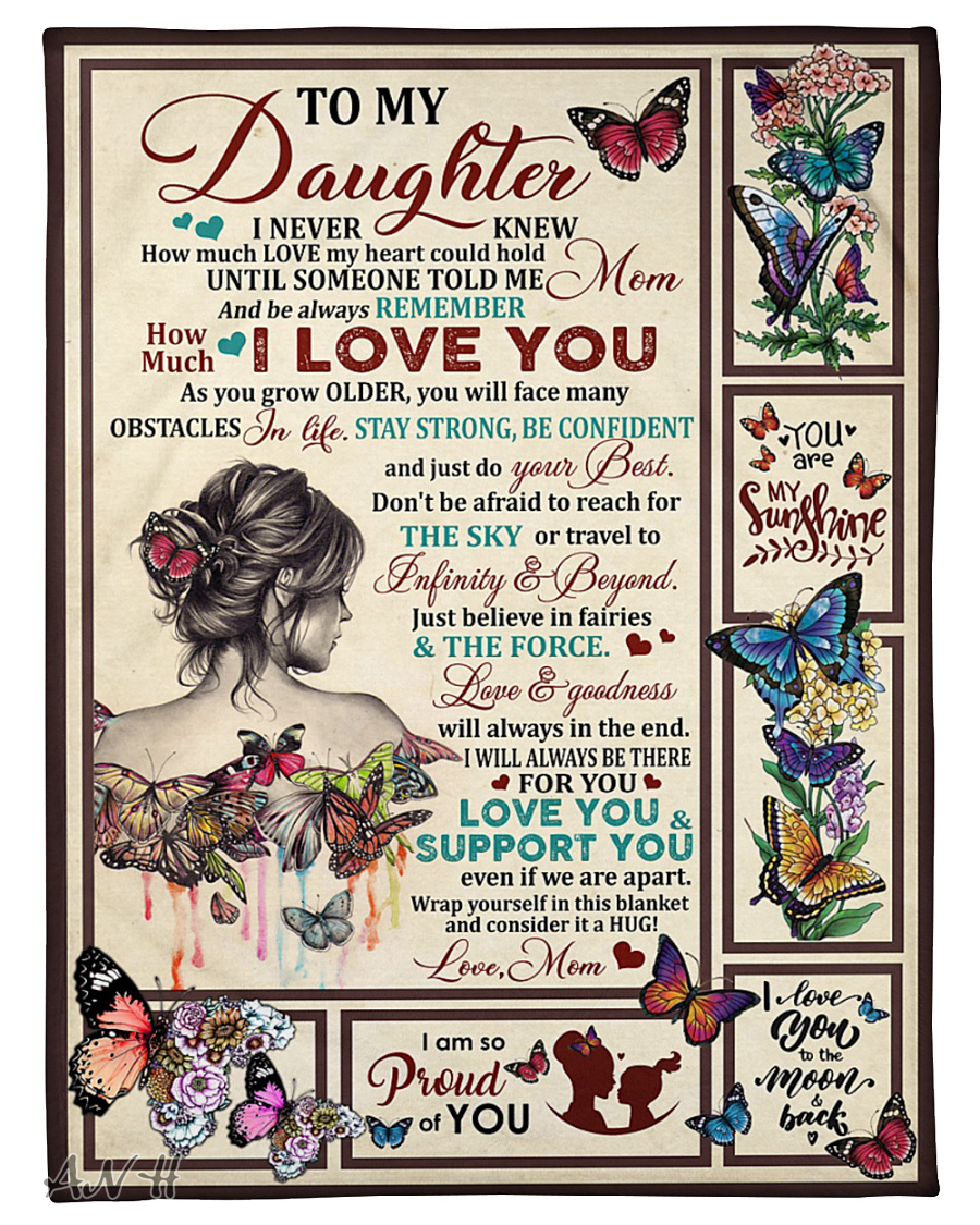 Butterfly girl to my daughter love mom blanket