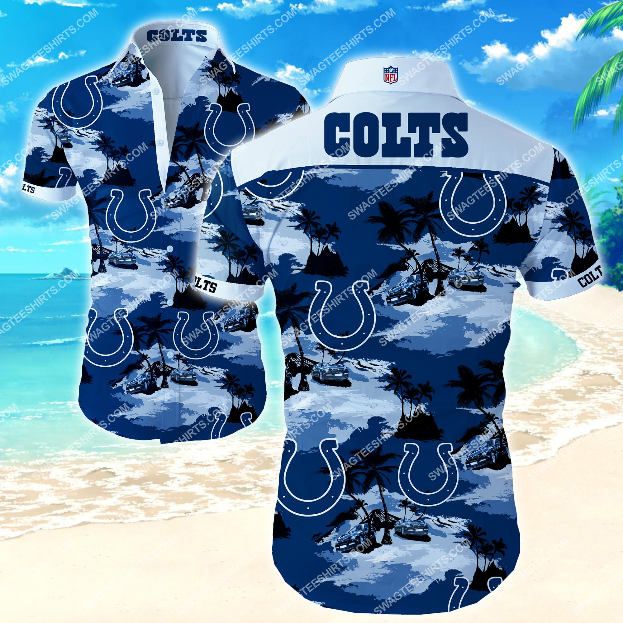 [highest selling] tropical flower indianapolis colts summer hawaiian shirt – maria