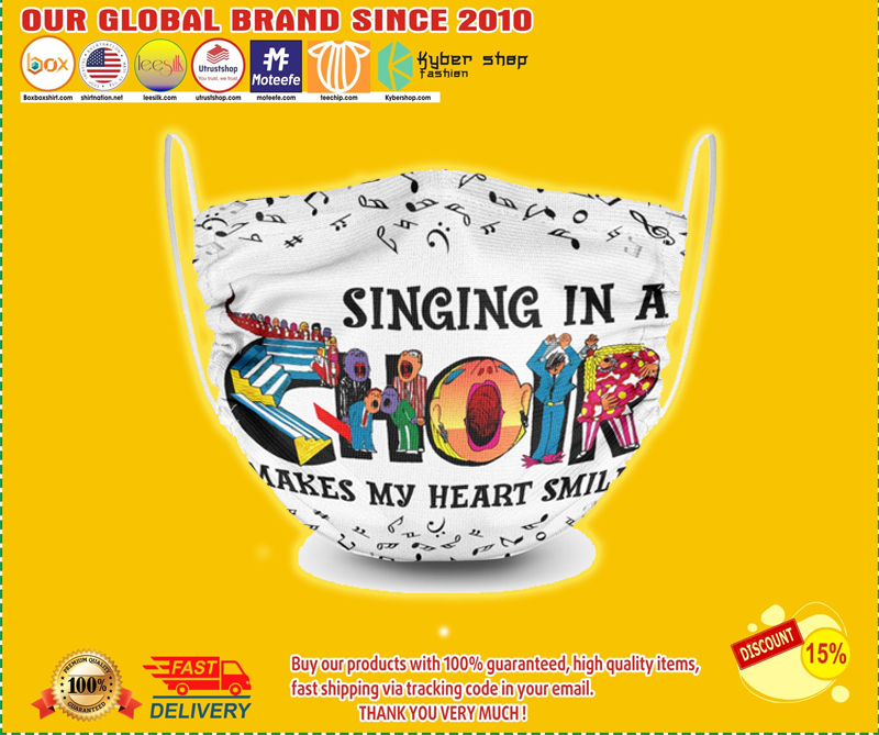 Singing in a choir makes my heart smile face mask – LIMITED EDITION BBS
