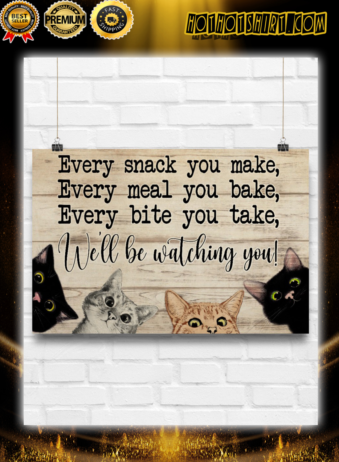 Sneaky cats we'll be watching you poster 2