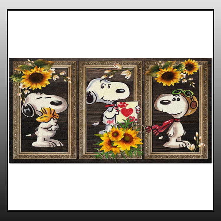 Snoopy Sunflower doormat1