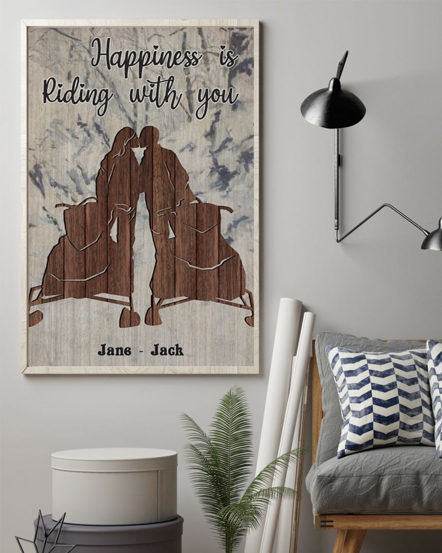 Snowmobile happiness is riding with you poster