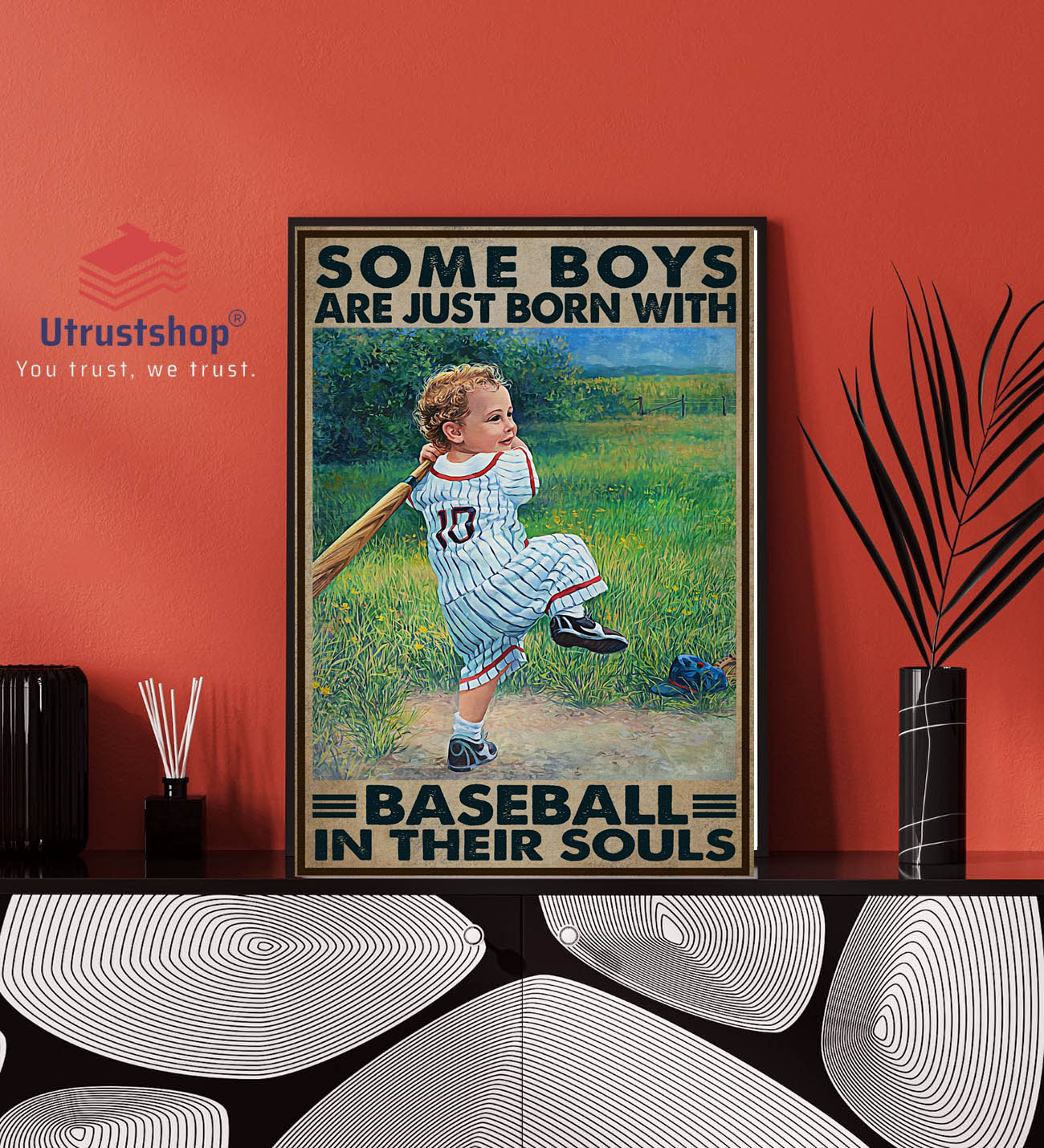 Some boys are just born with baseball in their souls poster