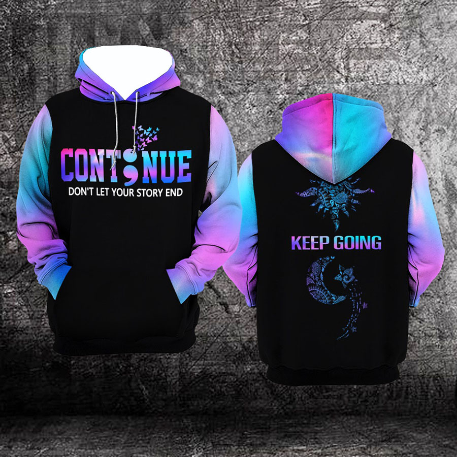 Suicide prevention awareness continue all over print hoodie