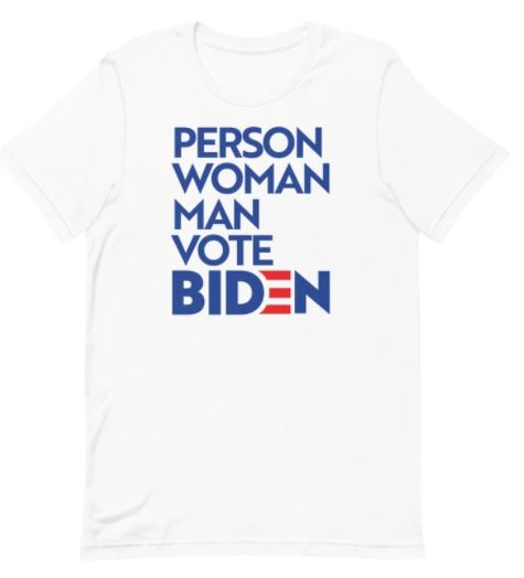 Person vote Biden t shirt 2