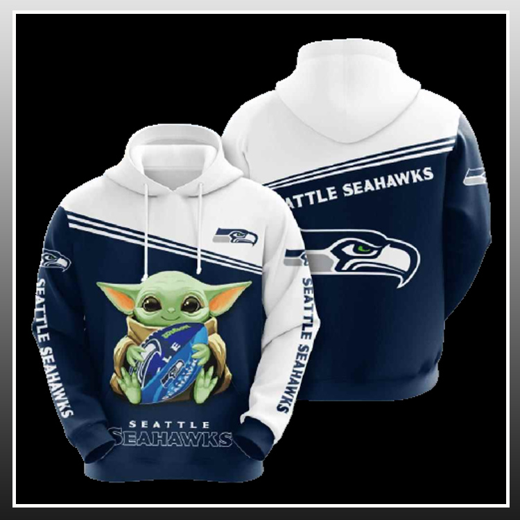 Baby yoda seattle seahawks 3d over print hoodie   – LIMITED EDITION