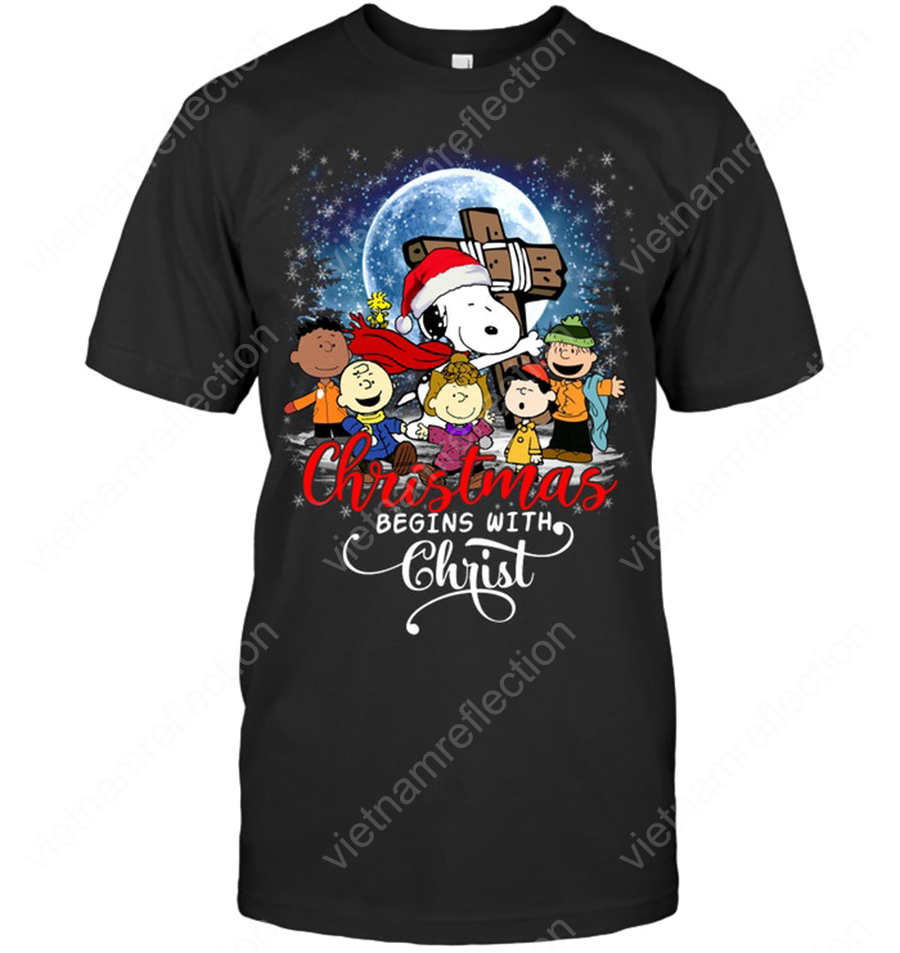 The Peanuts Christmas begins with Christ shirt