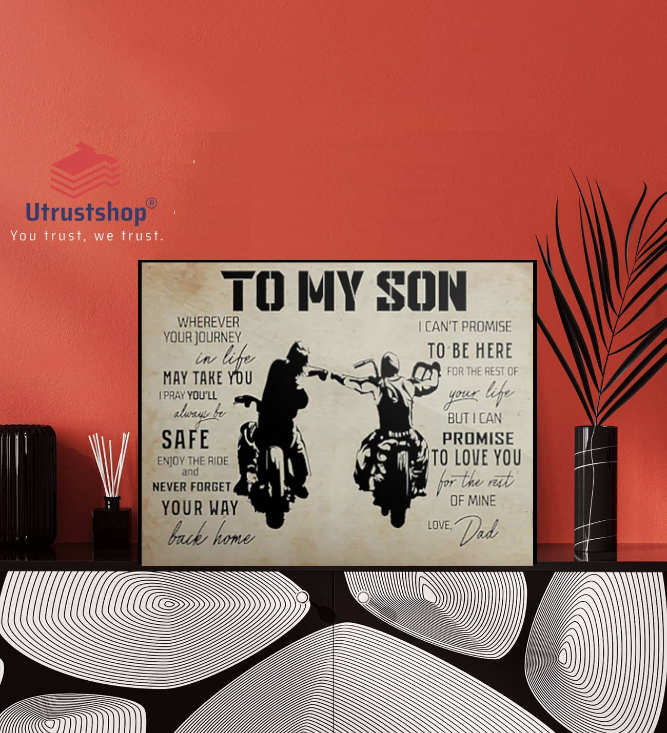 To My Son Biker Poster