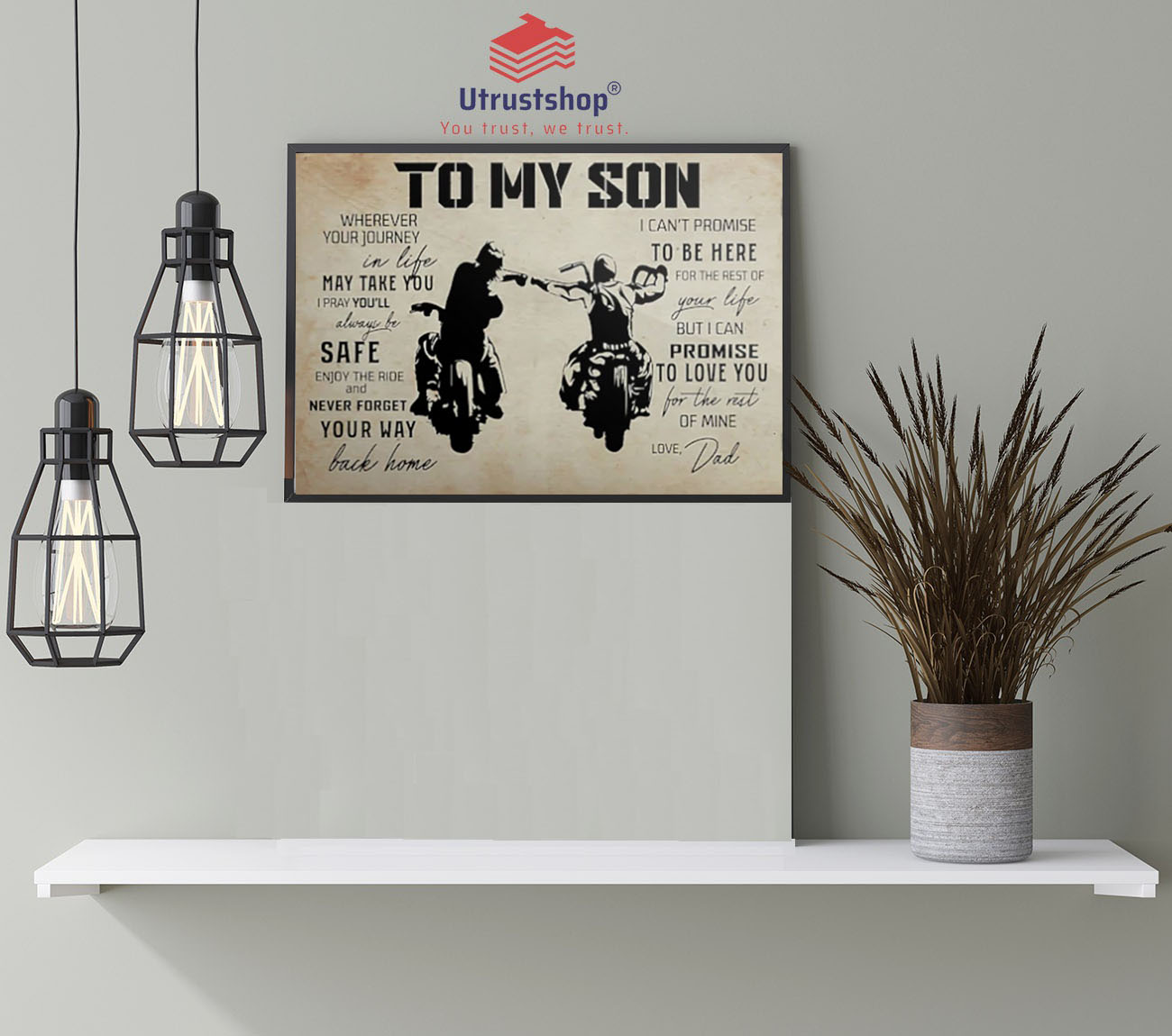 To My Son Biker Poster4
