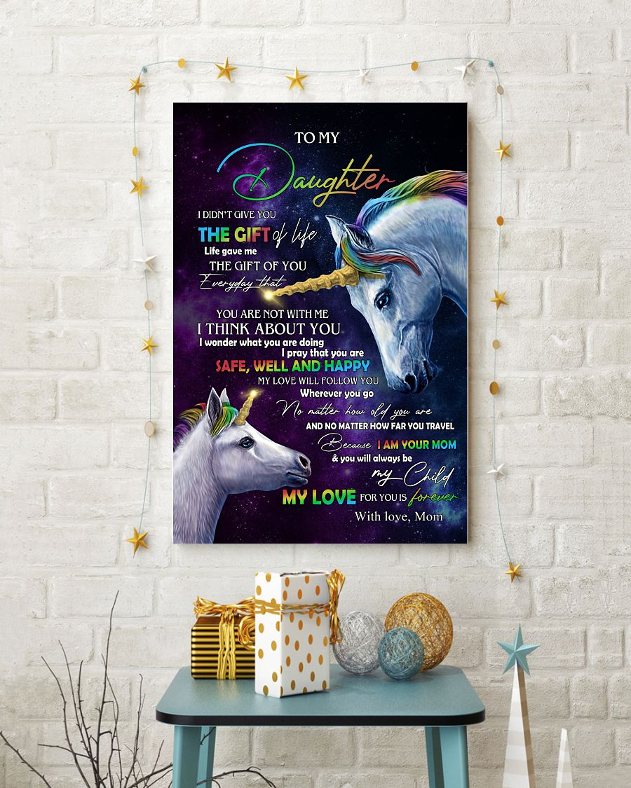 To my daughter from mom unicorn poster