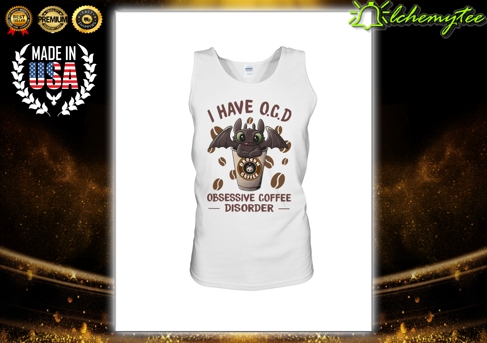 Toothless Dragon I Have OCD Obsessive Coffee Disorder Shirt 1