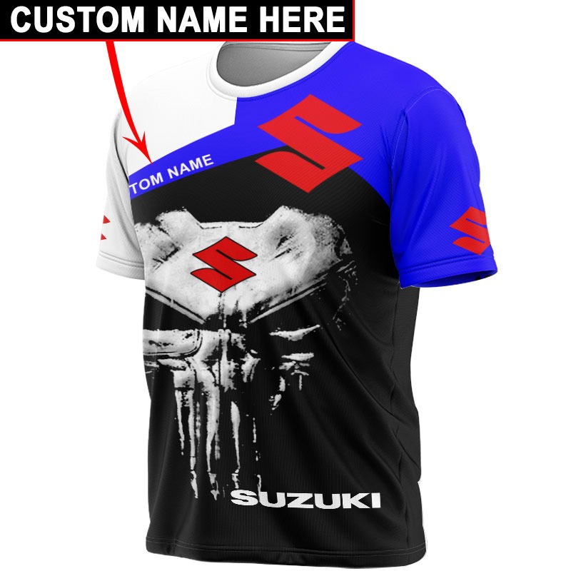 Punisher skull Suzuki 3d hoodie custom name2