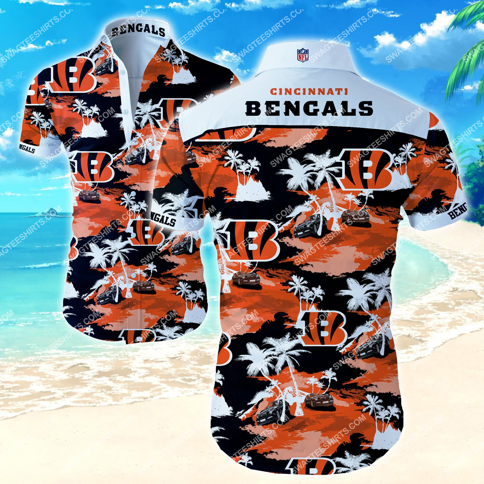 tropical Cincinnati Bengals football team summer hawaiian shirt 2
