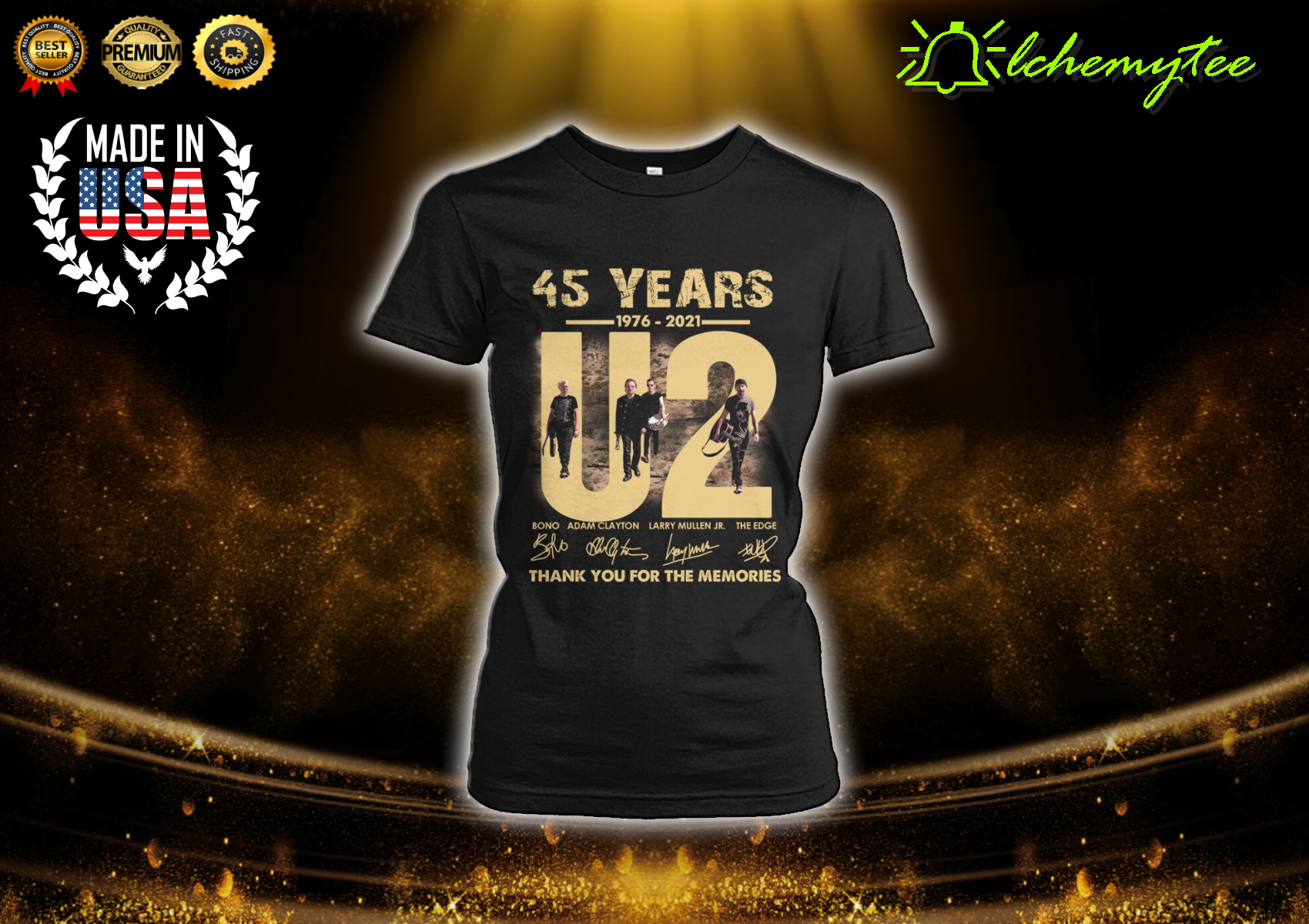 U2 45 years 1976 2021 thank you for the memories signature shirt 3