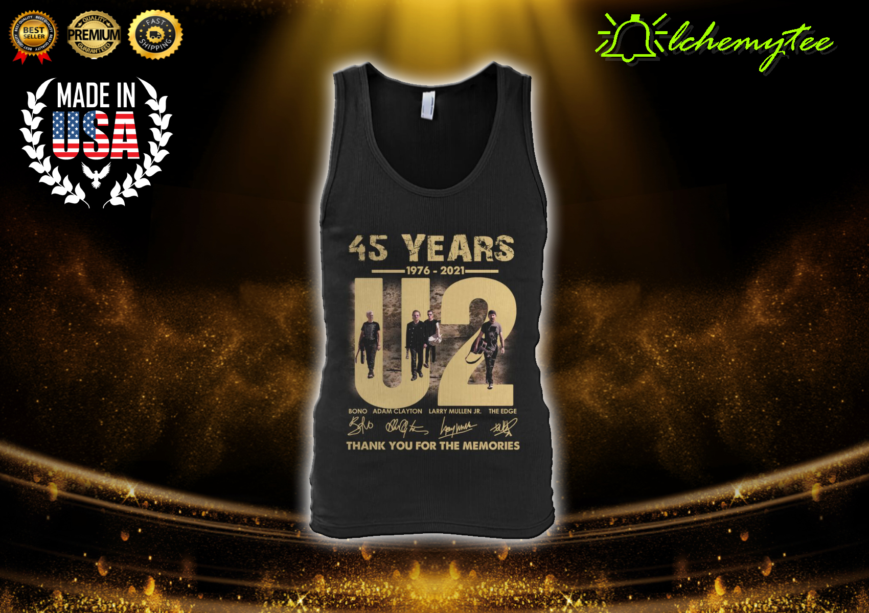 U2 45 years 1976 2021 thank you for the memories signature shirt 4