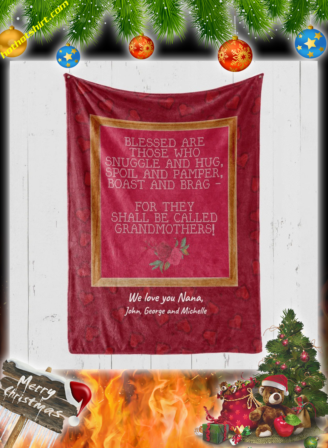 Blessed are those who snuggle and hug grandmothers personalized custom blanket - Hothot 041120