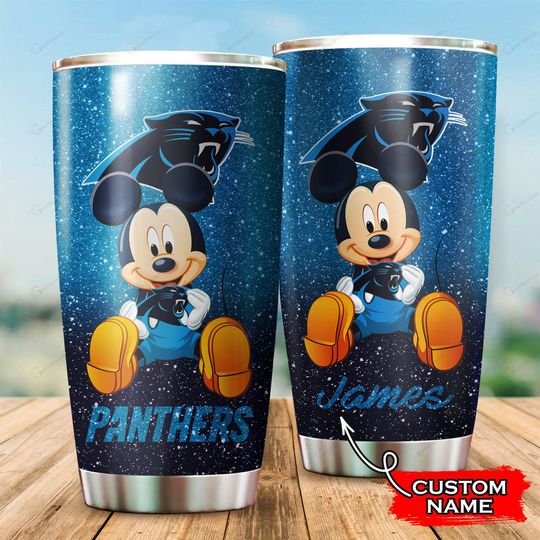 Carolina Panthers Mickey Mouse Custom Name Tumbler – LIMITED EDITION