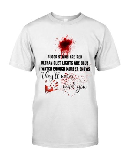 Blood stains red t shirt