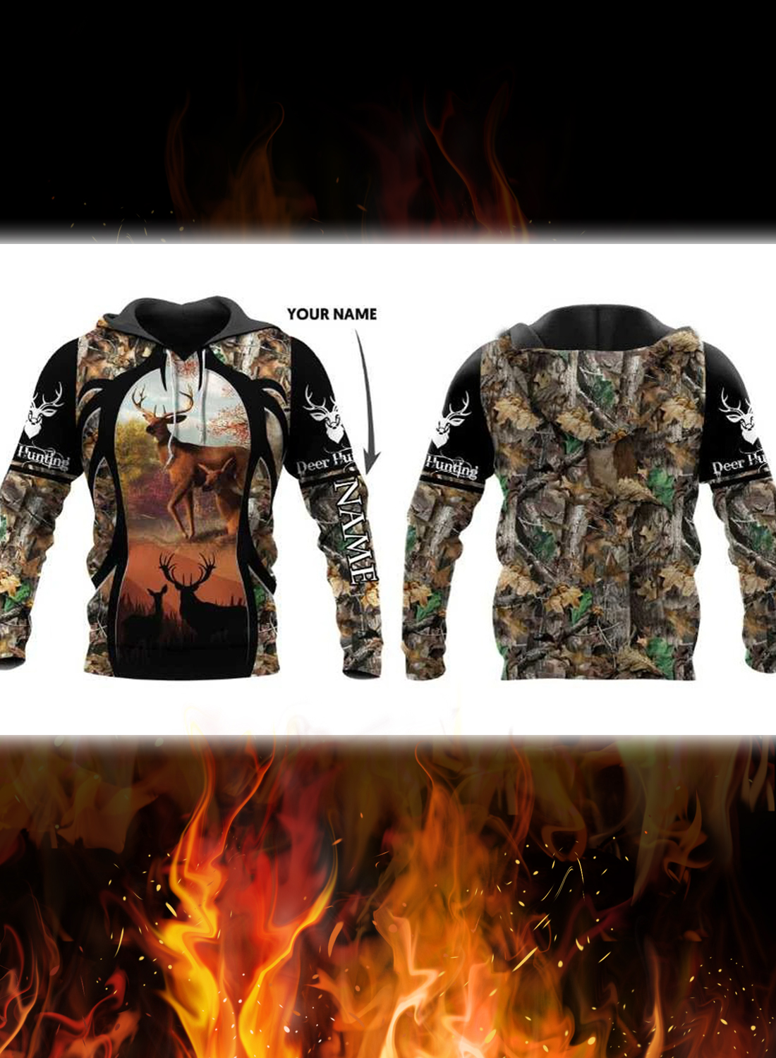 Deer hunting personalized custom name 3d hoodie 2