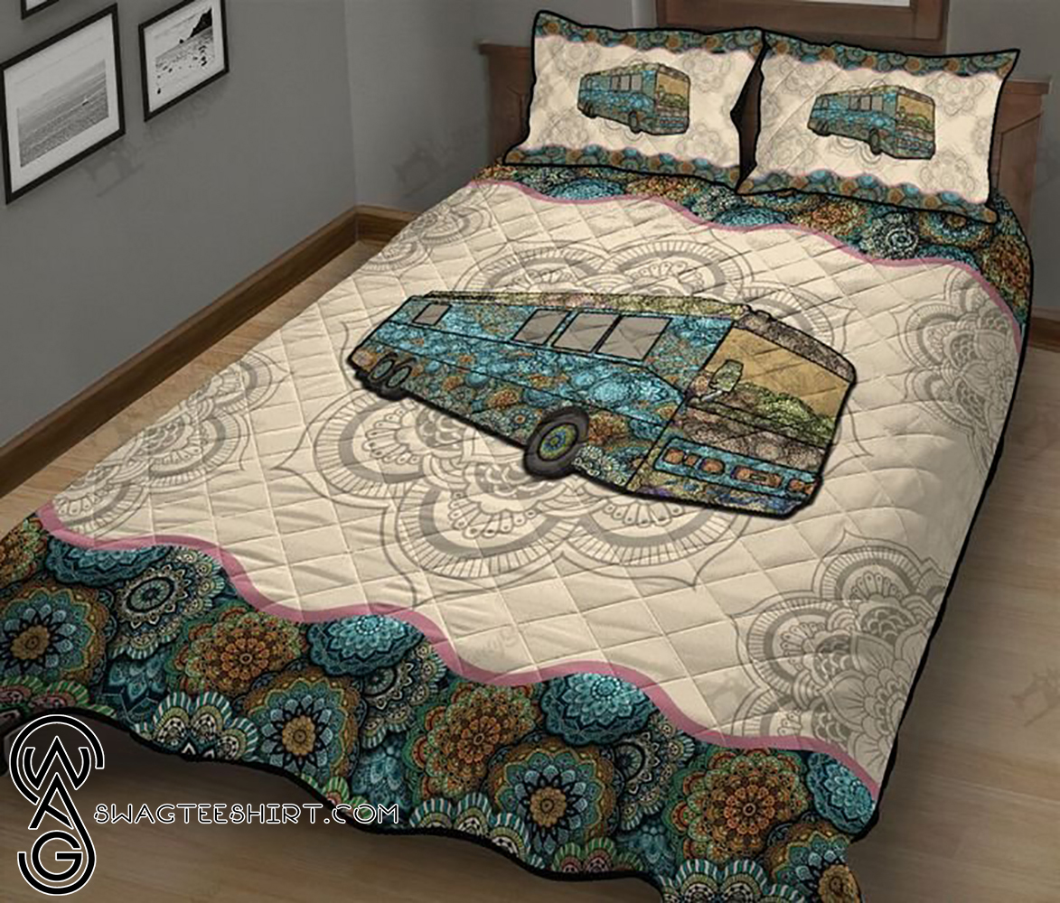 Camping rv mandala full printing quilt – Maria