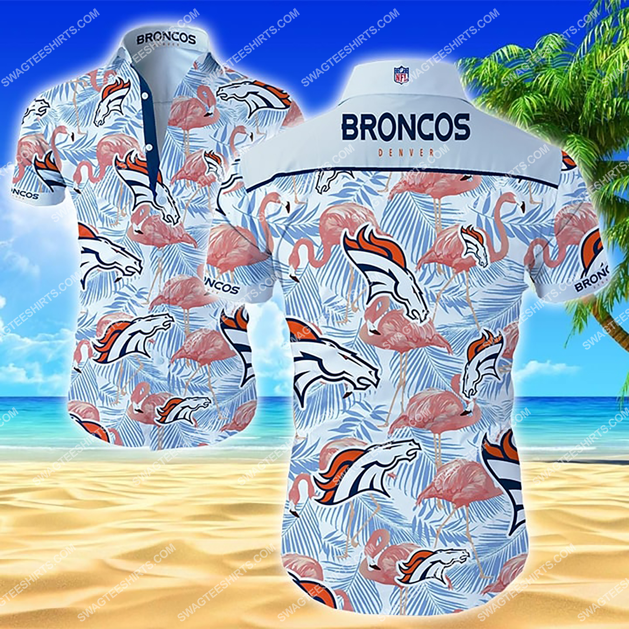 [highest selling] tropical flamingo and denver broncos summer hawaiian shirt – maria