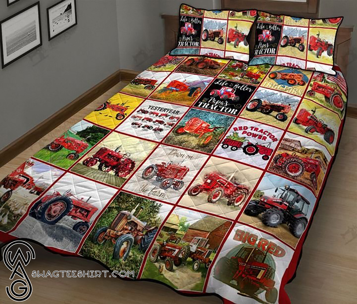 Red tractor all over printed quilt – Maria