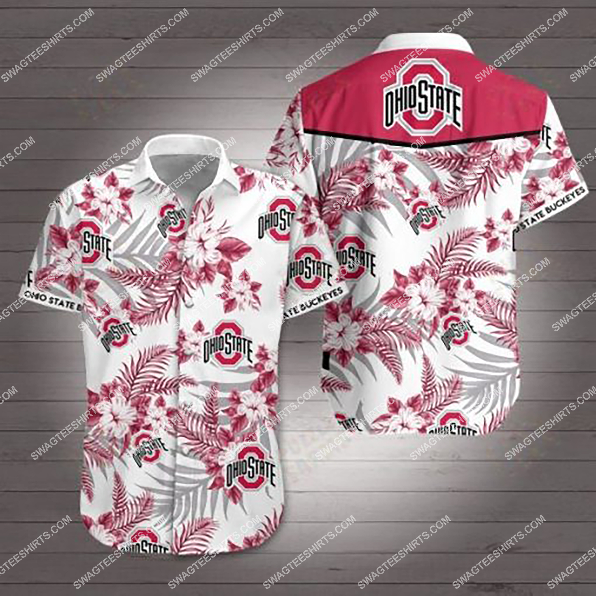 [highest selling] tropical ohio state buckeyes football summer hawaiian shirt – maria