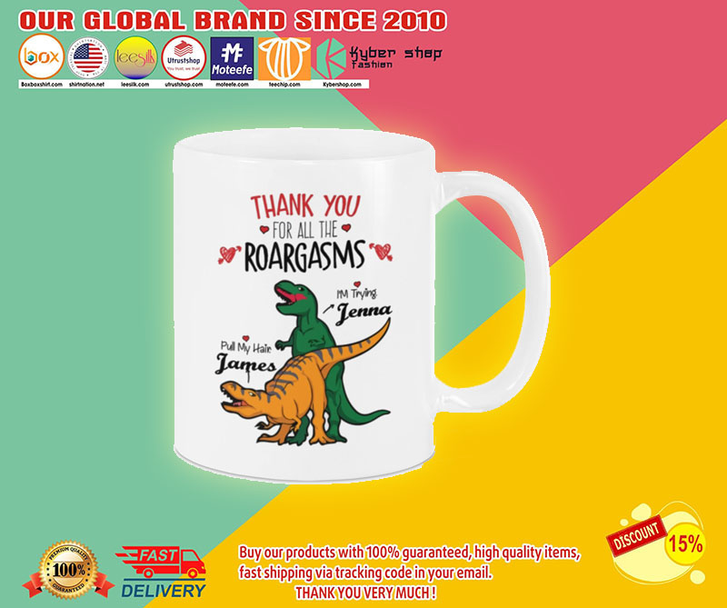 Valentine Dinosaur Thank you for all the roargasms mug2