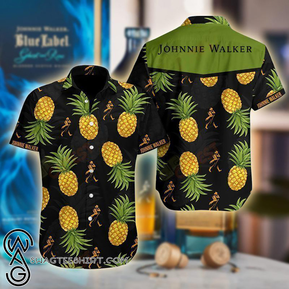tropical johnnie walker symbol hawaiian shirt - maria