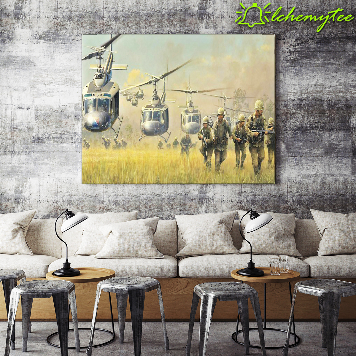 Vietnam War Uh1 Huey Helicopter Canvas