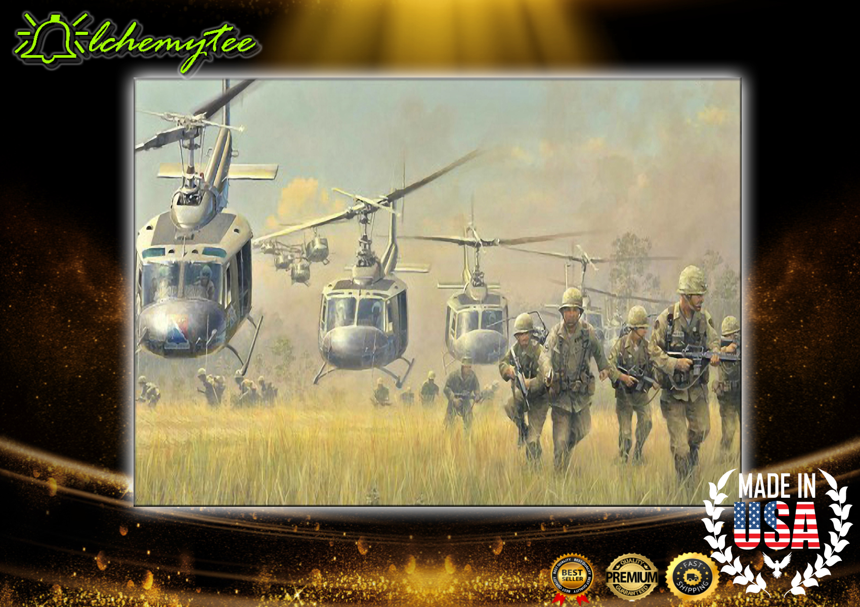 Vietnam War Uh1 Huey Helicopter Canvas