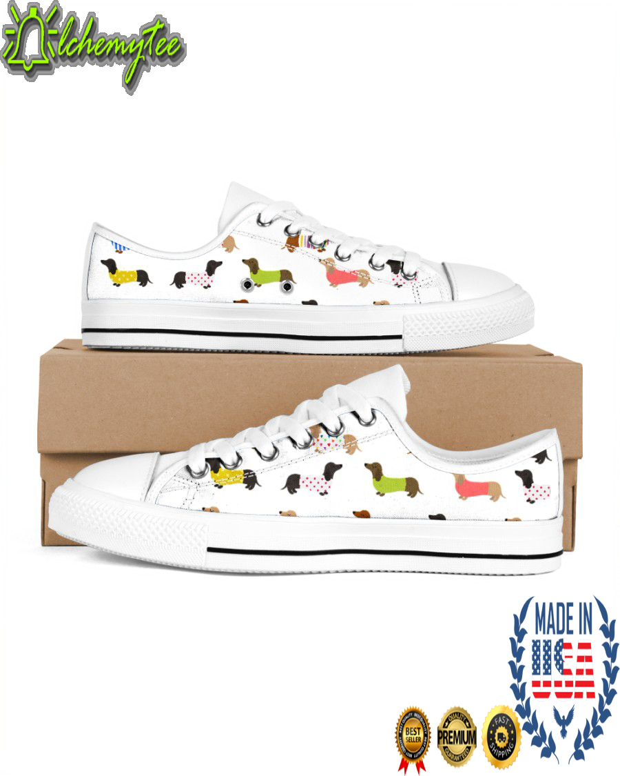 Dachshund wiener sneakers low top shoes