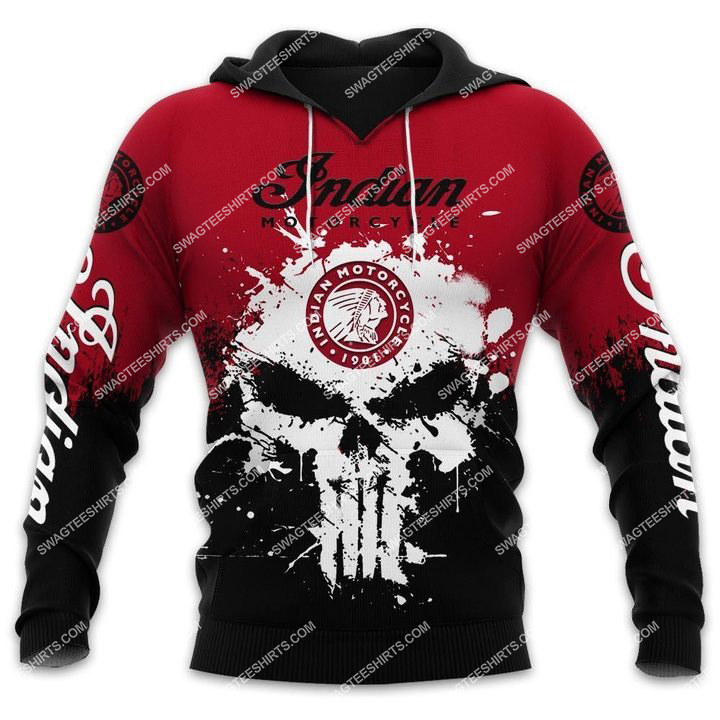 [highest selling] the skull indian motorcycle full printing shirt - maria