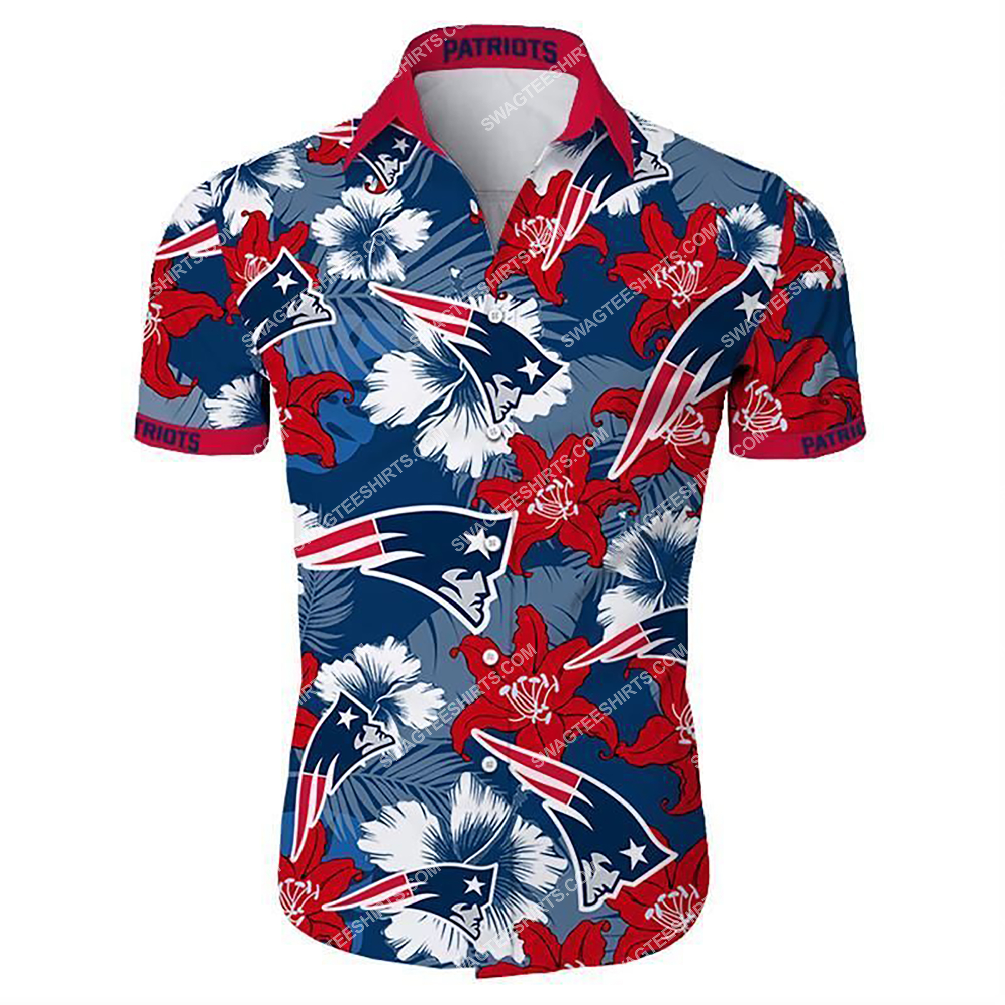 tropical flower new england patriots team summer hawaiian shirt 2